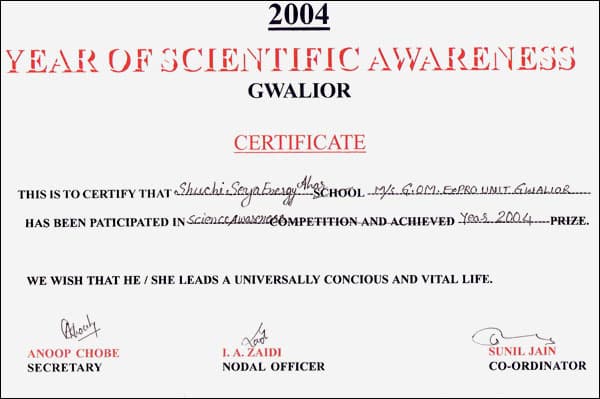 Year of Scientific Awareness, Science Awareness Award